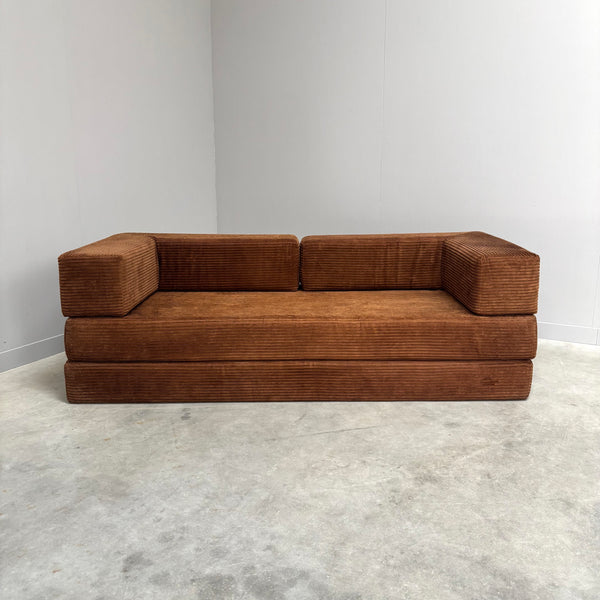 1970s Corduroy sofa / daybed