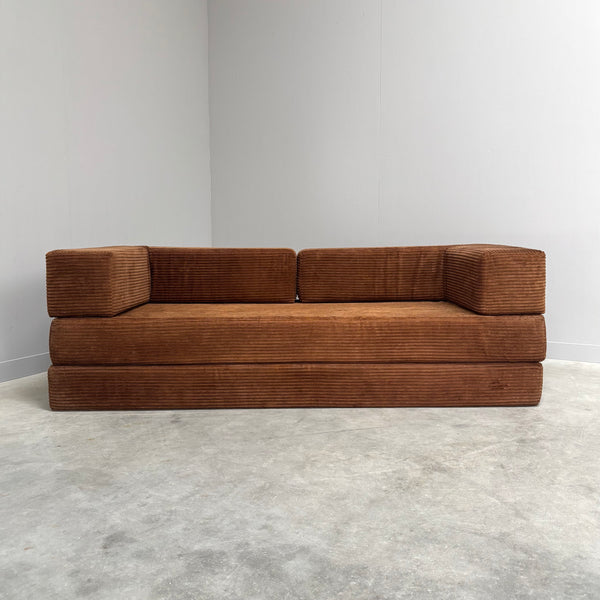 1970s Corduroy sofa / daybed