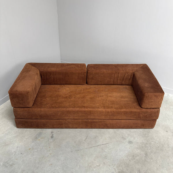 1970s Corduroy sofa / daybed