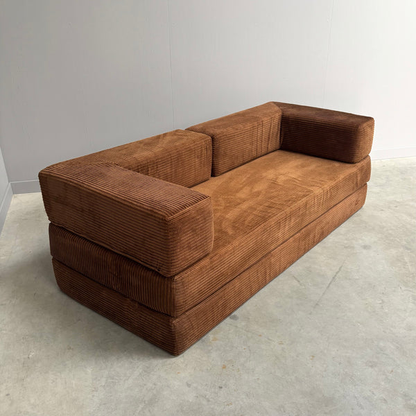 1970s Corduroy sofa / daybed