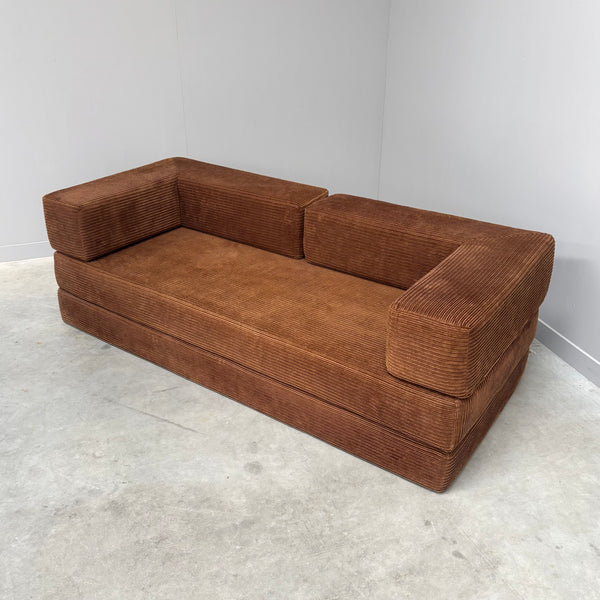 1970s Corduroy sofa / daybed