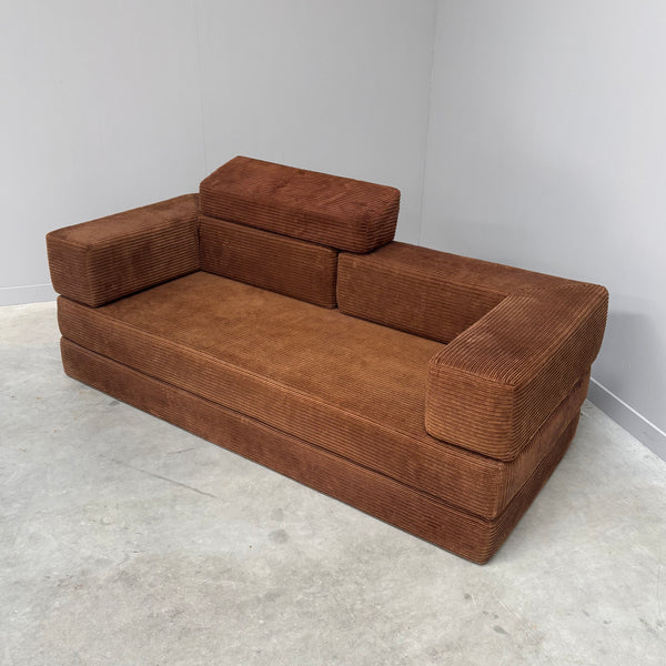 1970s Corduroy sofa / daybed