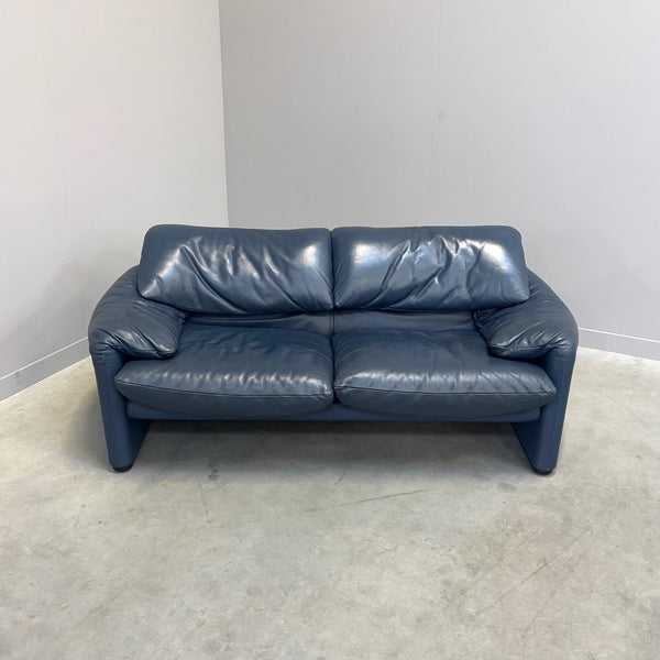 Leather Cassina Maralunga sofa, 1980s