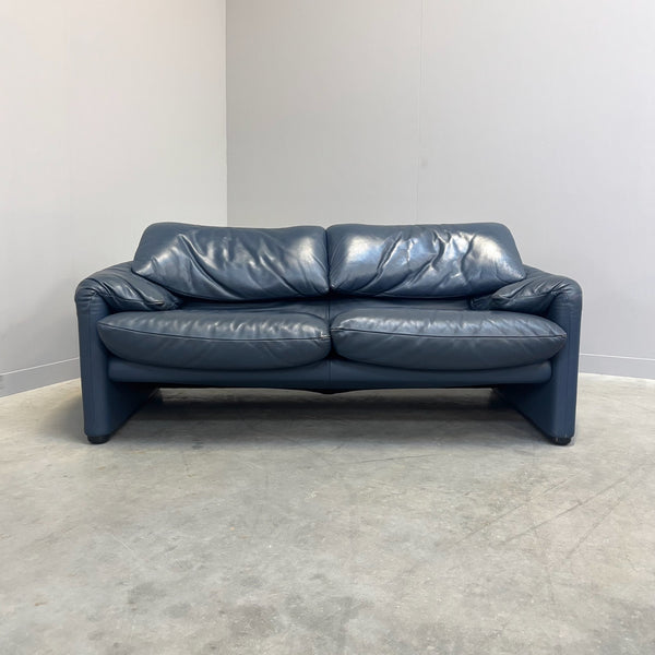 Leather Cassina Maralunga sofa, 1980s