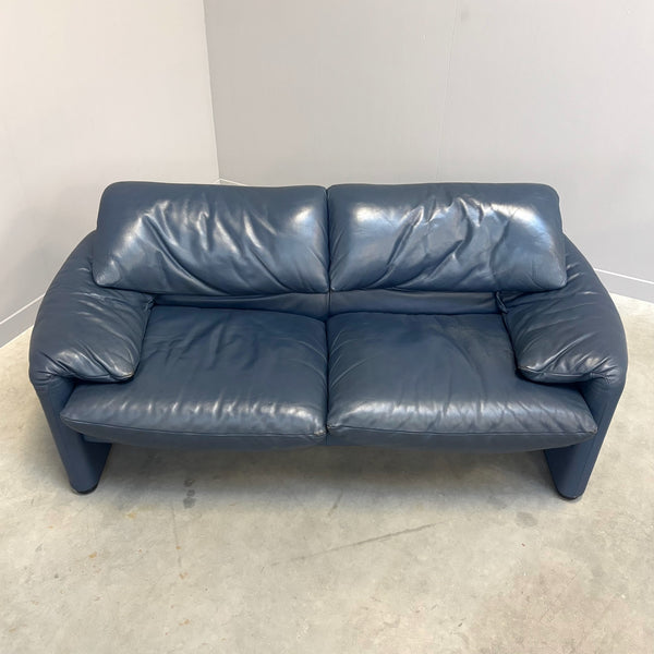Leather Cassina Maralunga sofa, 1980s