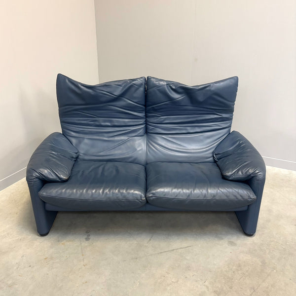 Leather Cassina Maralunga sofa, 1980s