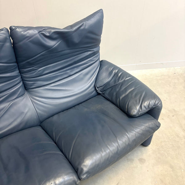 Leather Cassina Maralunga sofa, 1980s