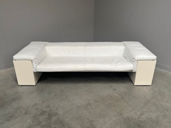 White leather Knoll Brigadier sofa, 1980s
