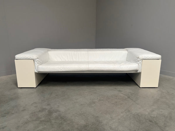 White leather Knoll Brigadier sofa, 1980s