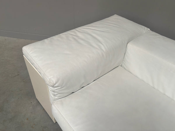 White leather Knoll Brigadier sofa, 1980s