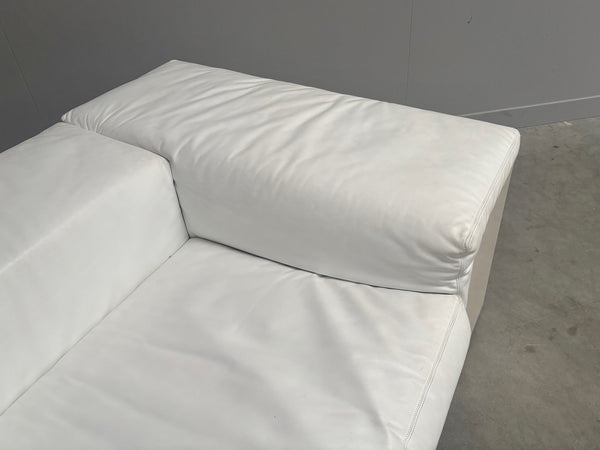 White leather Knoll Brigadier sofa, 1980s