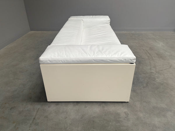 White leather Knoll Brigadier sofa, 1980s