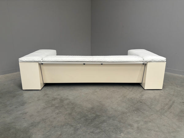 White leather Knoll Brigadier sofa, 1980s
