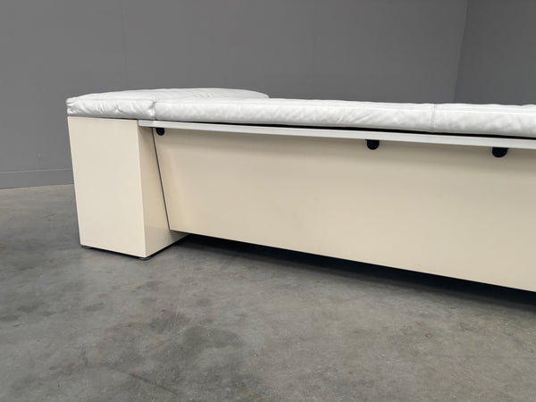 White leather Knoll Brigadier sofa, 1980s