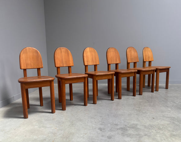 Vintage oak dining chairs by Wasa, 1990s
