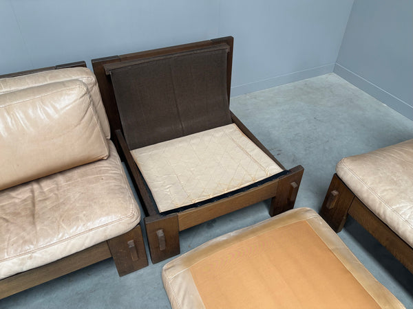 Mid century brutalist lounge group, 1970s