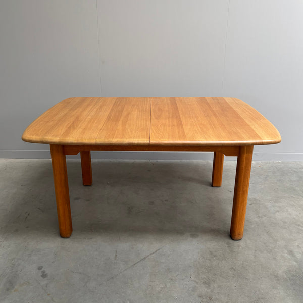 Large solid oak dining table by Wasa, 1990s