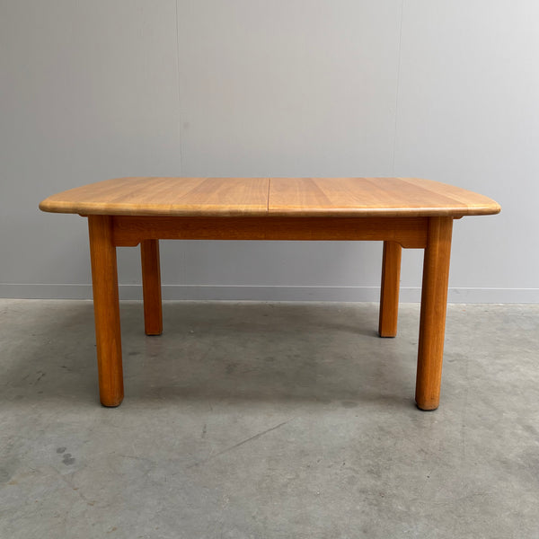 Large solid oak dining table by Wasa, 1990s