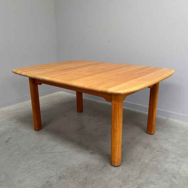 Large solid oak dining table by Wasa, 1990s
