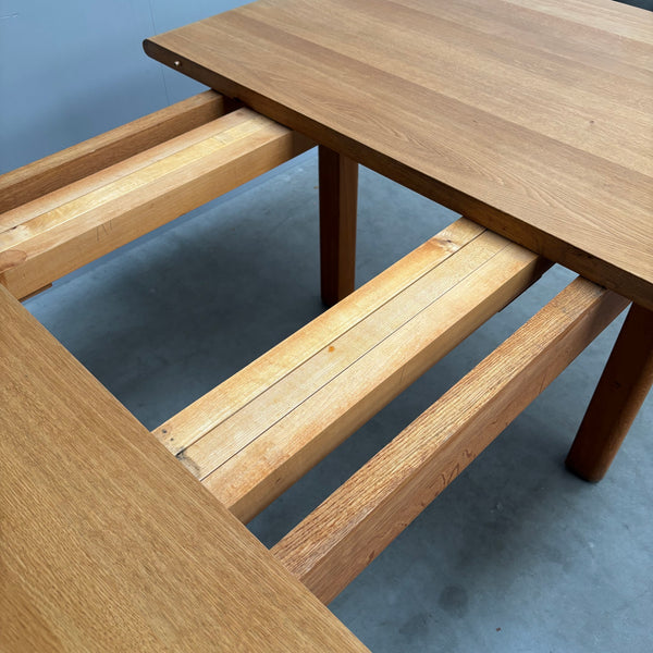 Large solid oak dining table by Wasa, 1990s