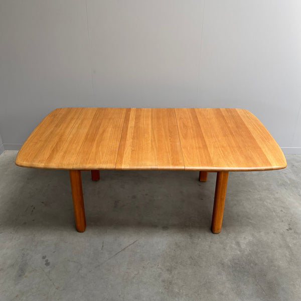 Large solid oak dining table by Wasa, 1990s