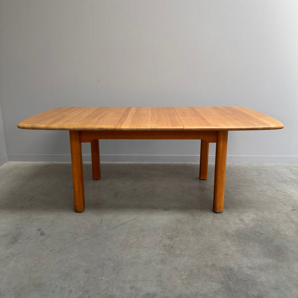 Large solid oak dining table by Wasa, 1990s