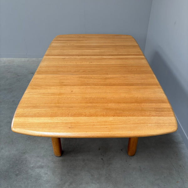 Large solid oak dining table by Wasa, 1990s