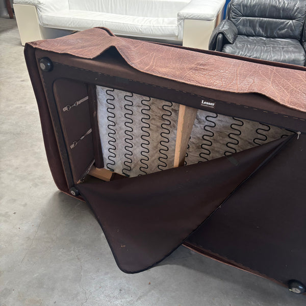Vintage leather 2 seat sofa, 1970s