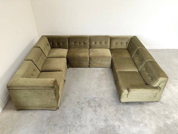 Large U shape modular sofa, 1970s