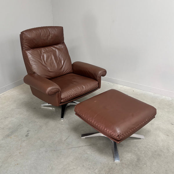 De Sede DS31 lounge chair with hocker, Switzerland 1970s