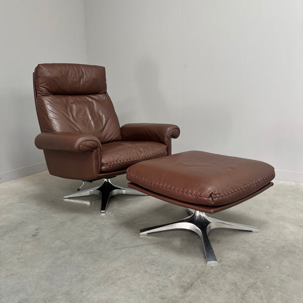 De Sede DS31 lounge chair with hocker, Switzerland 1970s