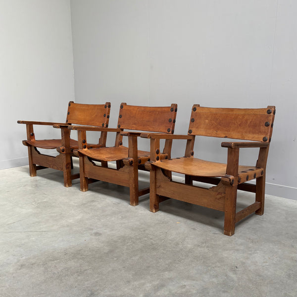 Set brutalist Spanish armchairs, 1960s