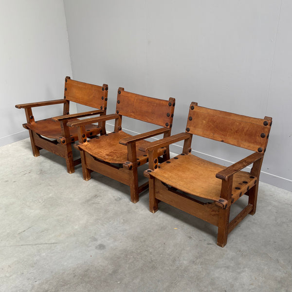 Set brutalist Spanish armchairs, 1960s