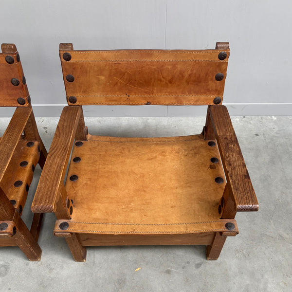 Set brutalist Spanish armchairs, 1960s