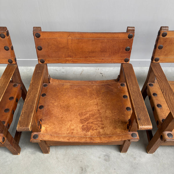 Set brutalist Spanish armchairs, 1960s