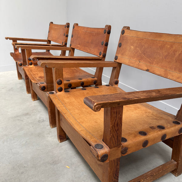 Set brutalist Spanish armchairs, 1960s