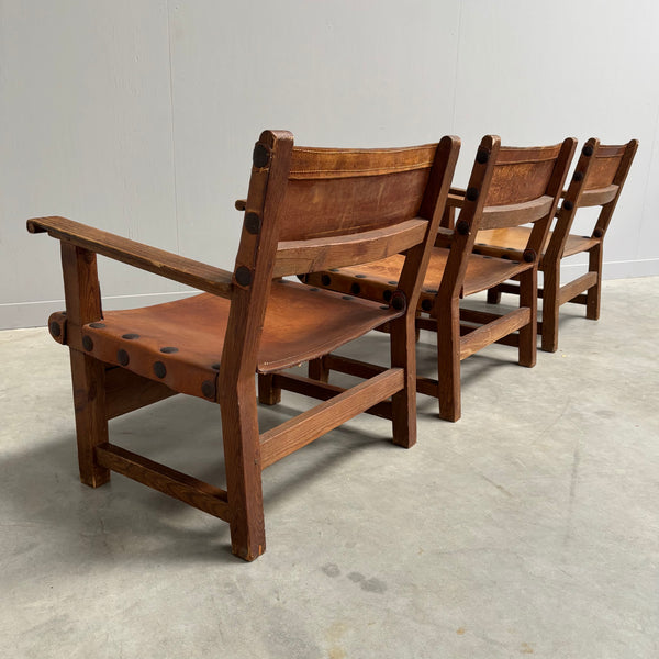 Set brutalist Spanish armchairs, 1960s