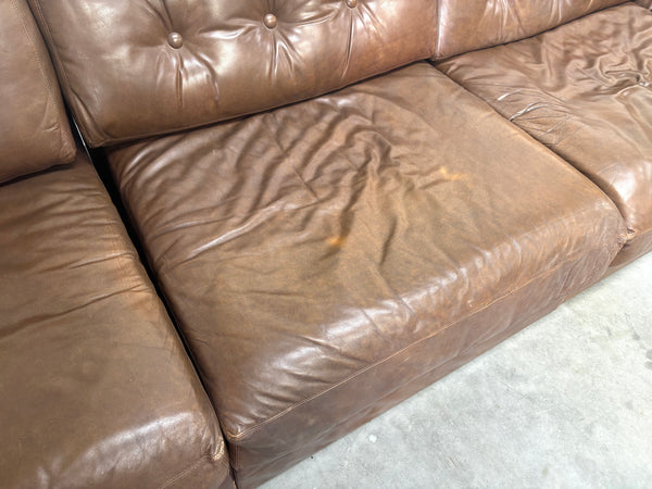 XXL vintage leather modular lounge sofa, 1970s
