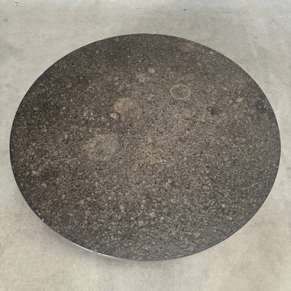 Round slate stone coffee table, 1970s