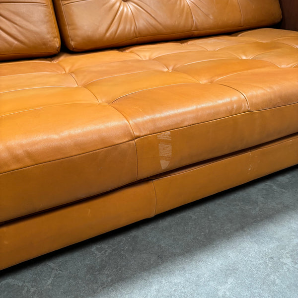 Cognac leather daybed / sofa, 1960s