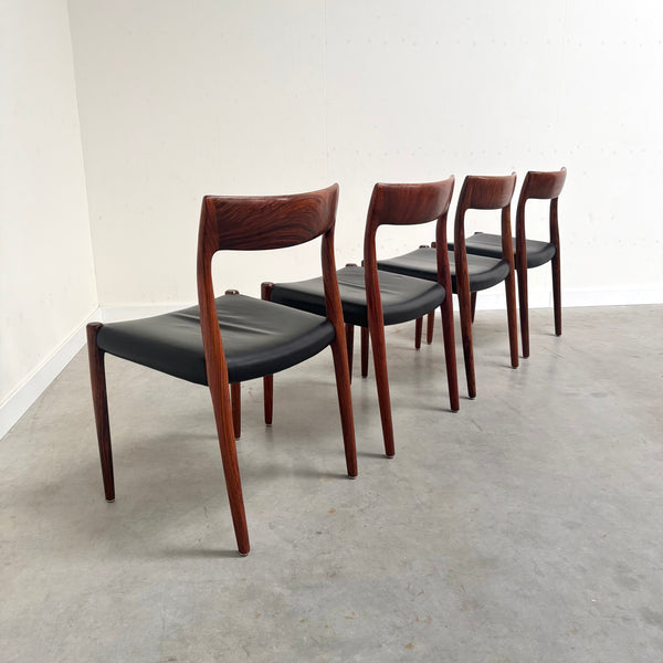 Set of 4 Møller 77 dining chairs, Denmark 1960s