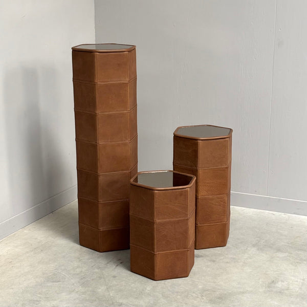 Vintage De Sede pedestal set, 1970s