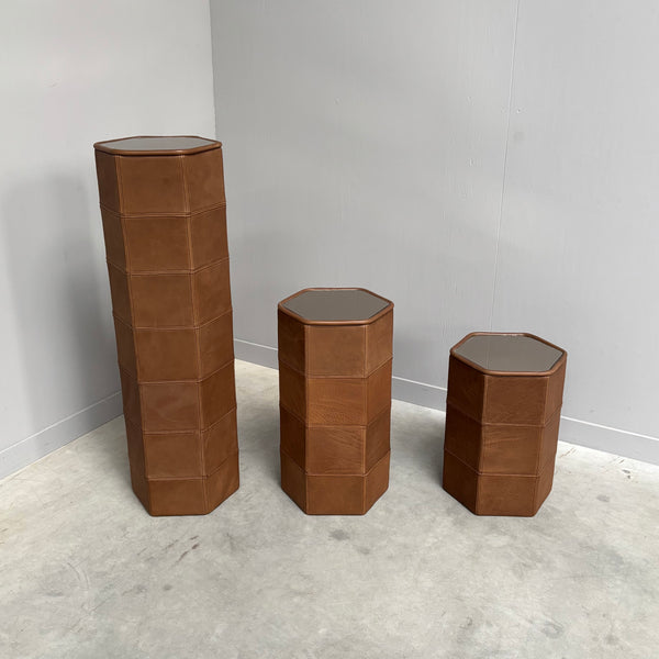 Vintage De Sede pedestal set, 1970s