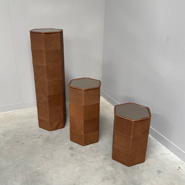 Vintage De Sede pedestal set, 1970s