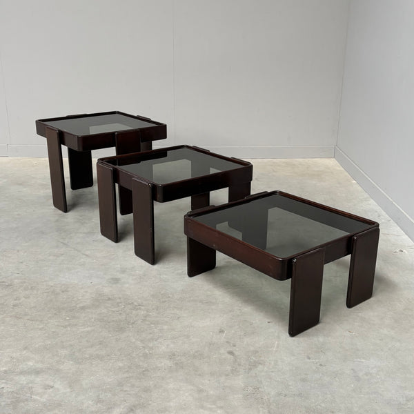 Vintage Cassina nesting tables by Gianfranco Frattini, Italy 1960s