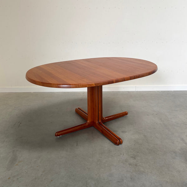 Oval Danish teak dining table, 1960s