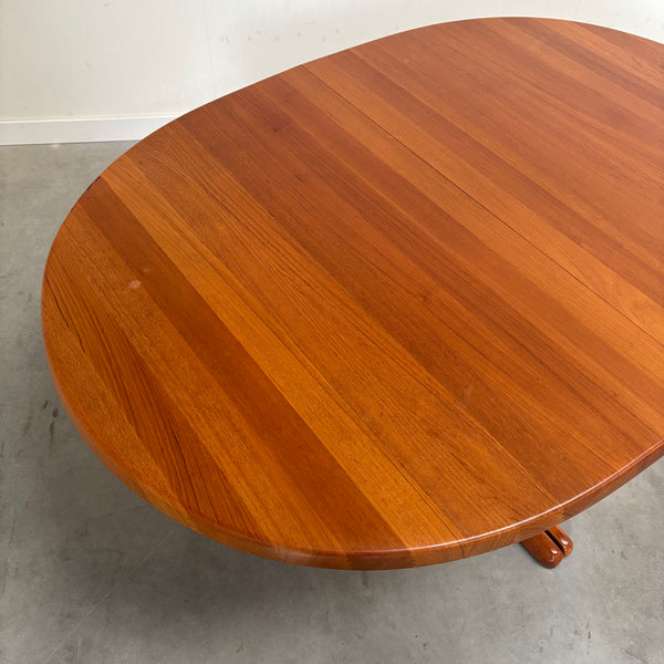 Oval Danish teak dining table, 1960s