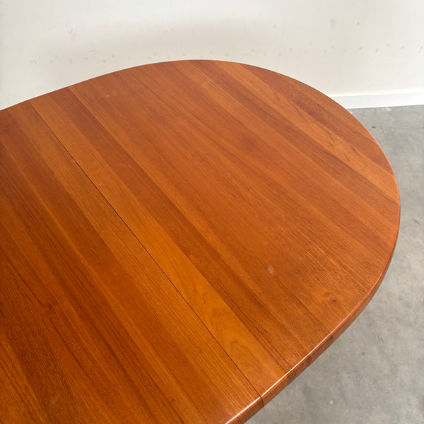 Oval Danish teak dining table, 1960s