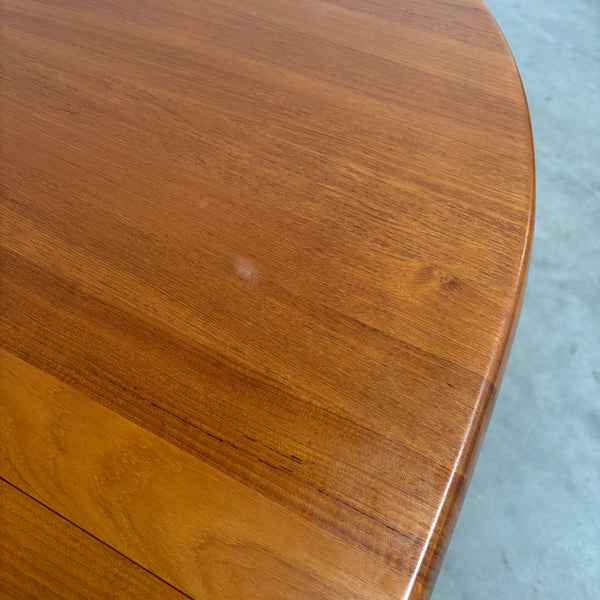 Oval Danish teak dining table, 1960s