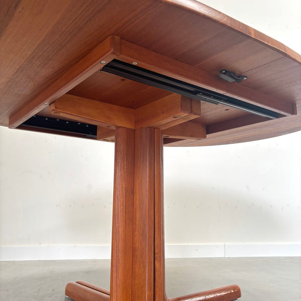 Oval Danish teak dining table, 1960s